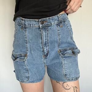 Vintage Stretch Denim Cargo Jorts Women’s Size 12